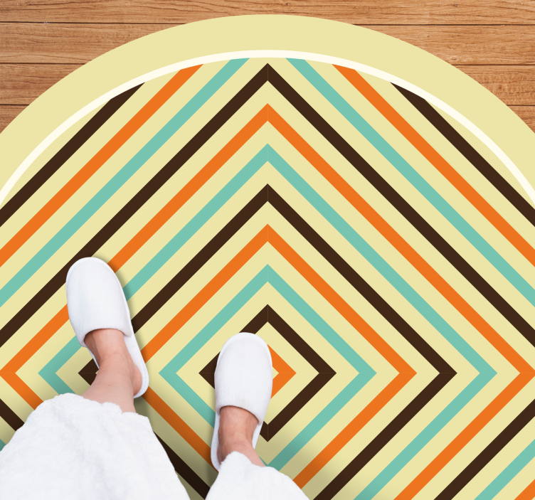 Lively Chevron Style stripes vinyl rug - TenStickers
