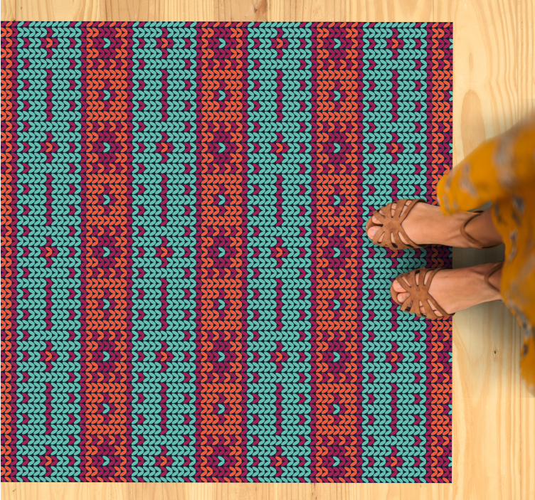 Lively Geometric Motif ethnic vinyl rug - TenStickers