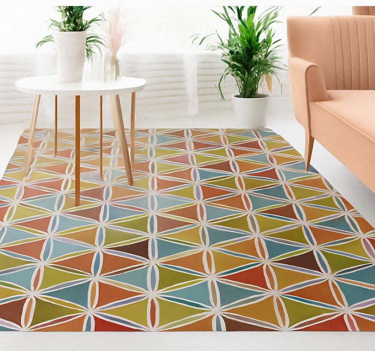 Living room vinyl rug vibrant prism design mat - TenStickers