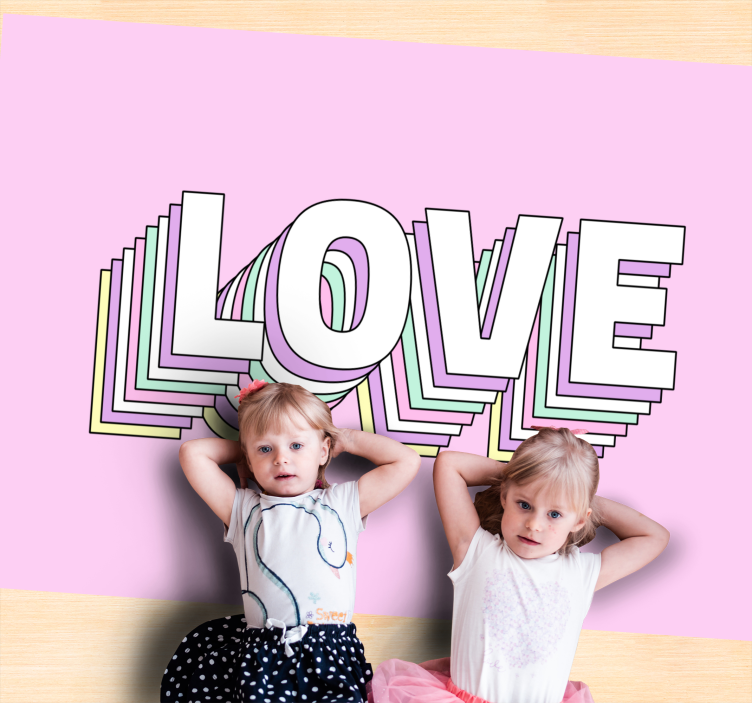 Love Typography Display custom vinyl rug - TenStickers