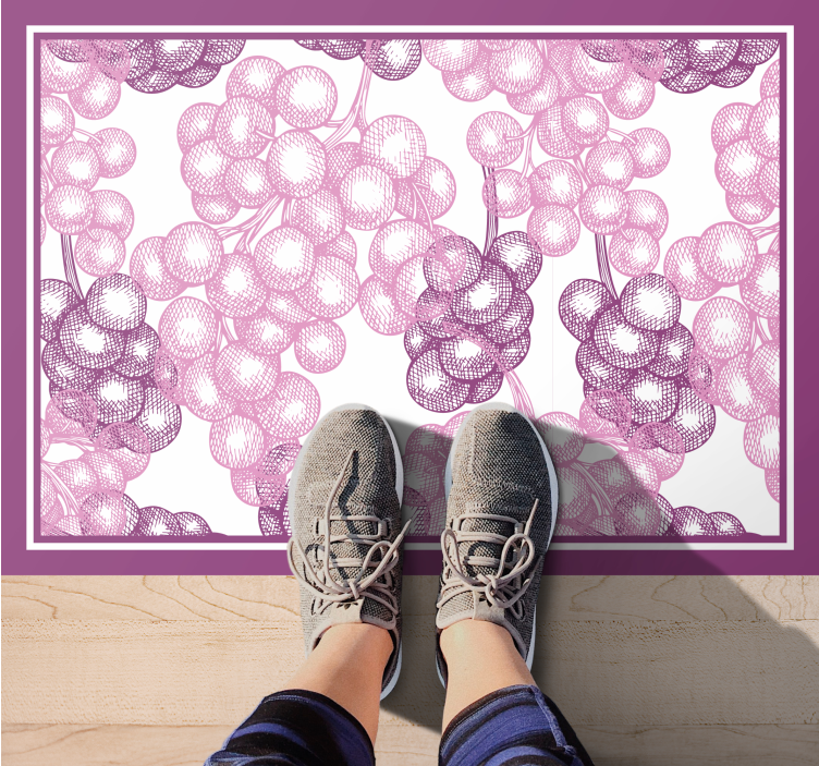 Purple grapes design flower vinyl rug - TenStickers