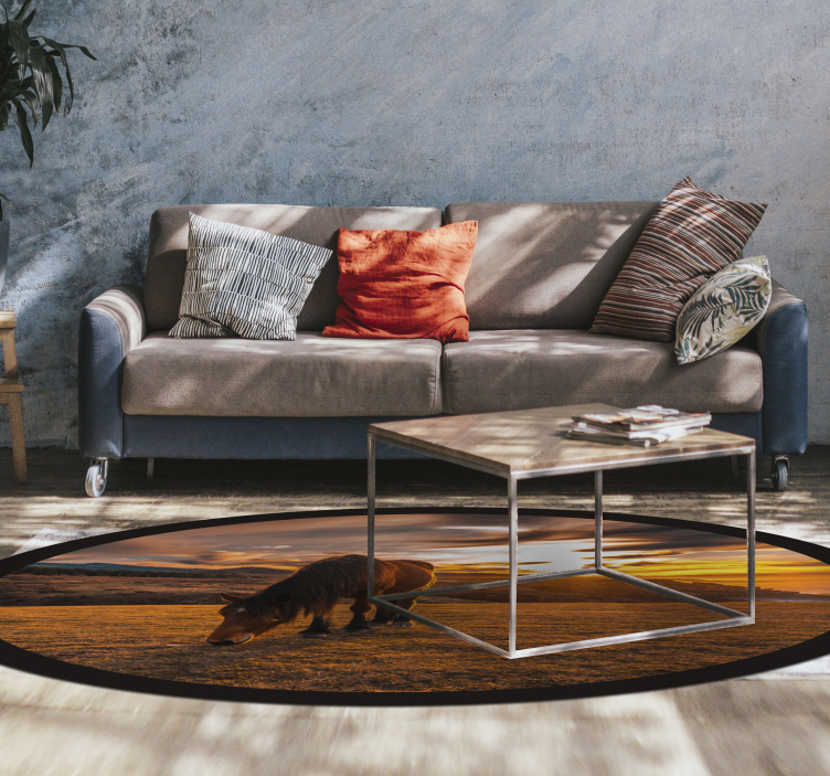 Majestic horse eating animal vinyl rug - TenStickers