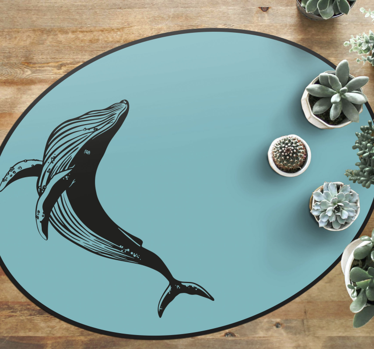 Majestic whale motif animal vinyl rug - TenStickers