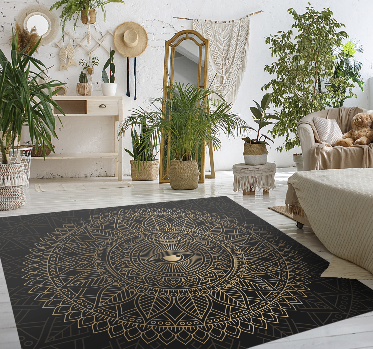 Mandala all seeing eye mandala vinyl rug - TenStickers