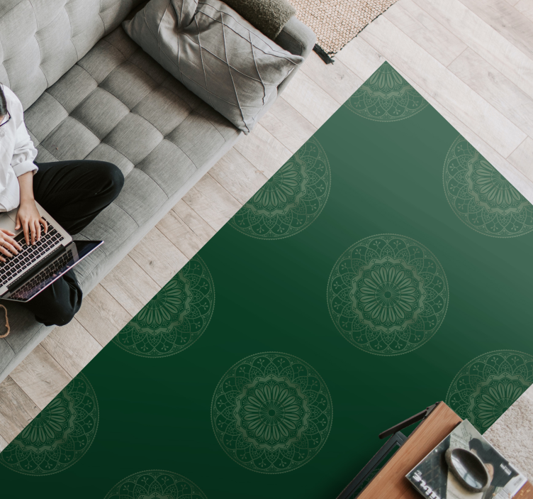Mandala Motif Design mandala vinyl rug - TenStickers