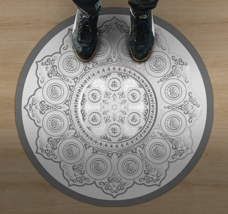 Mandala Pattern Overlay mandala vinyl rug - TenStickers
