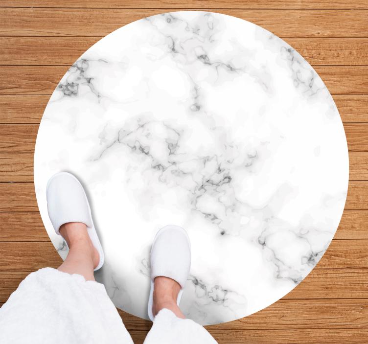 Marble Circle minimal vinyl rug - TenStickers