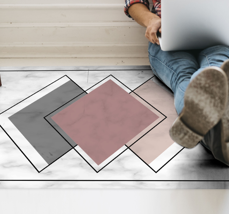 Marble Geometrics marble vinyl rug - TenStickers