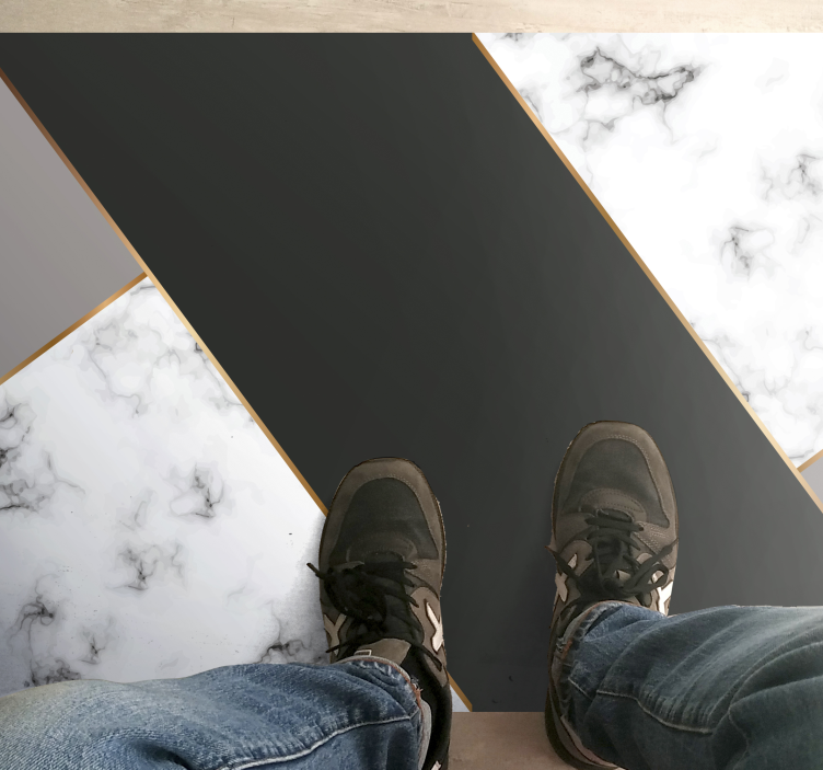 Marble vinyl rug with elegant abstract stripes - TenStickers