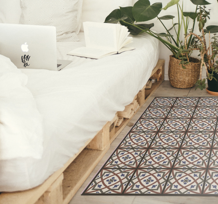 Mediterranean Pattern tile vinyl rug - TenStickers