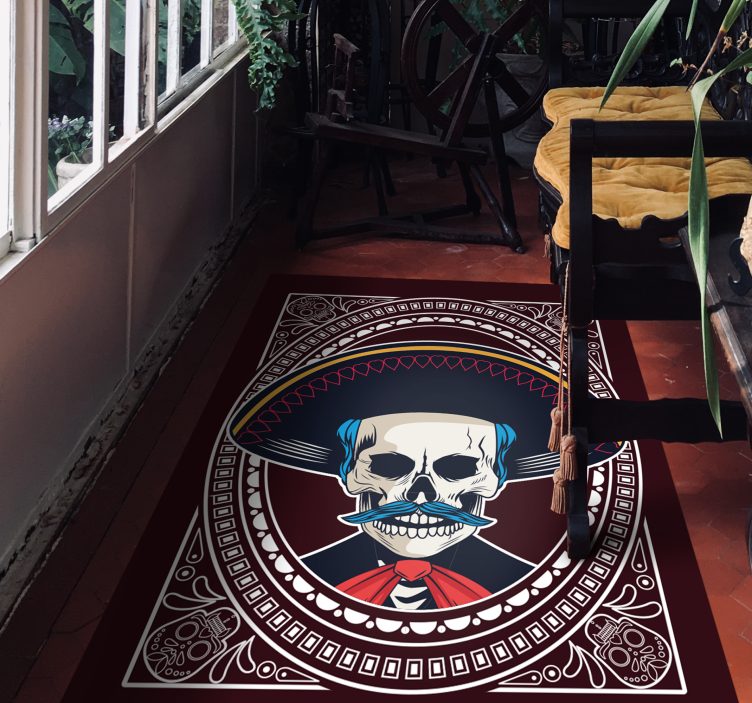 Mexican ethnical skull ethnic rug - TenStickers
