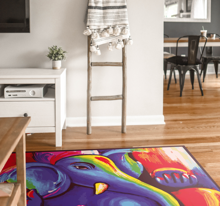 Modern art elephant colorful modern rug - TenStickers