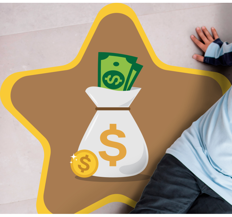 Vinyl rug with money bag design - TenStickers