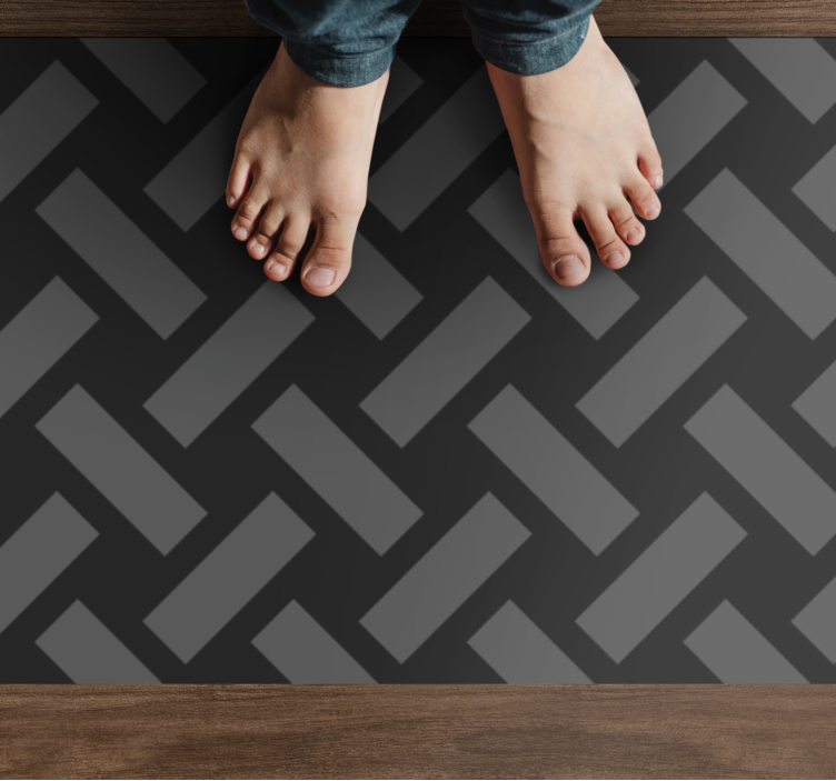 Monochrome Herringbone geometric rugs - TenStickers