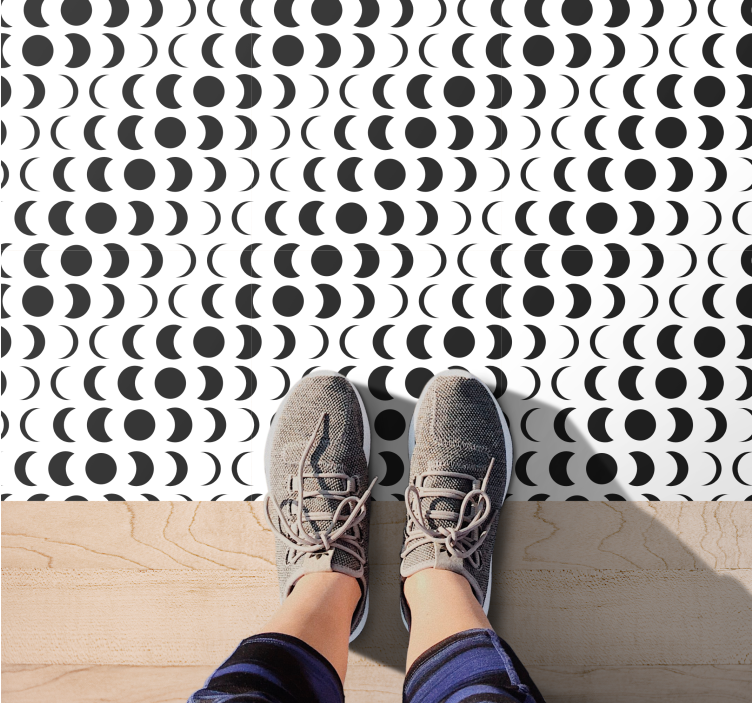 Monochrome Semicircles geometric rugs - TenStickers