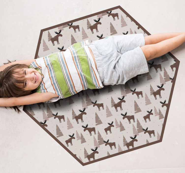 Moose Mountain Motif vinyl rug - TenStickers