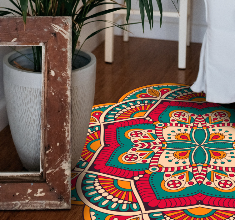 Moroccan Mandala mandala vinyl rug - TenStickers