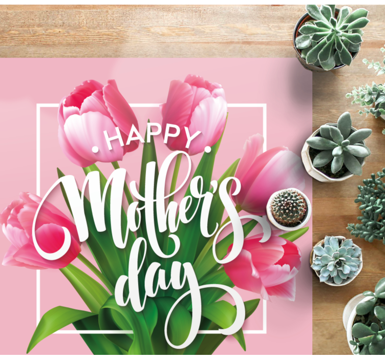 MOTHER'S DAY TULIPS flower vinyl rug - TenStickers