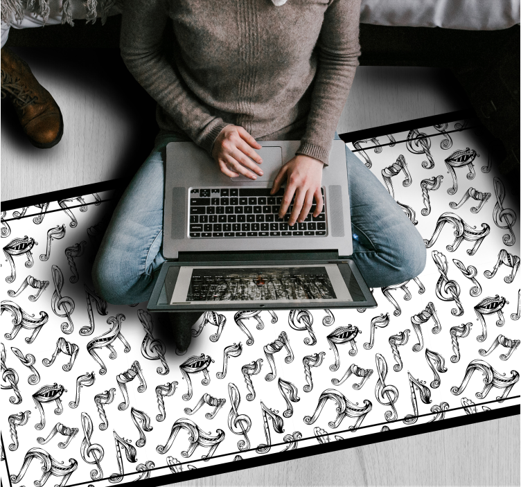 Music Note Design teenager vinyl rug - TenStickers