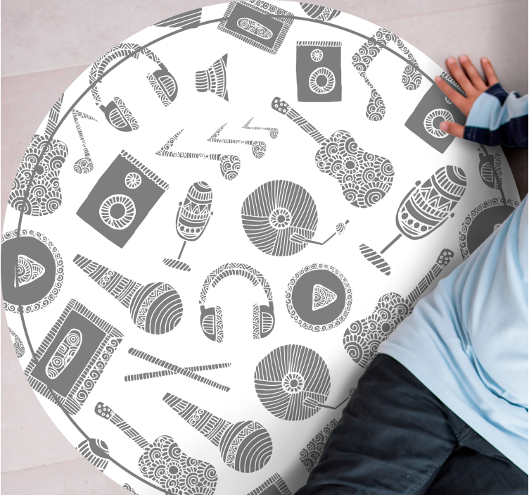 Musical Instrument Patterns vinyl rug - TenStickers