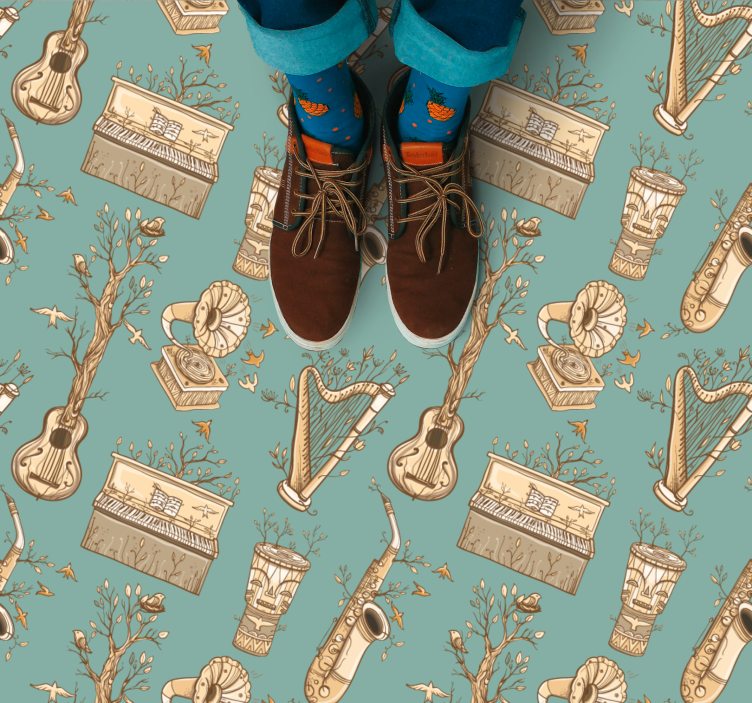 Musical Instruments Concept vinyl rug - TenStickers