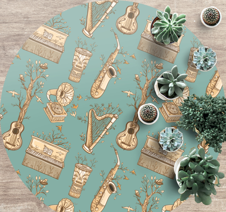 Musical Instruments Harmony vinyl rug - TenStickers