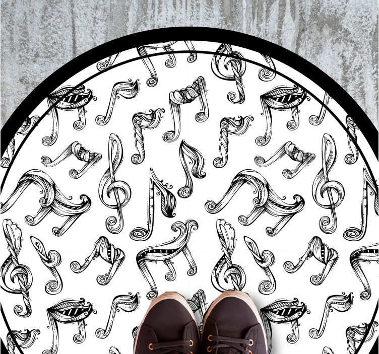 Musical Notation Pattern teenager vinyl rug - TenStickers