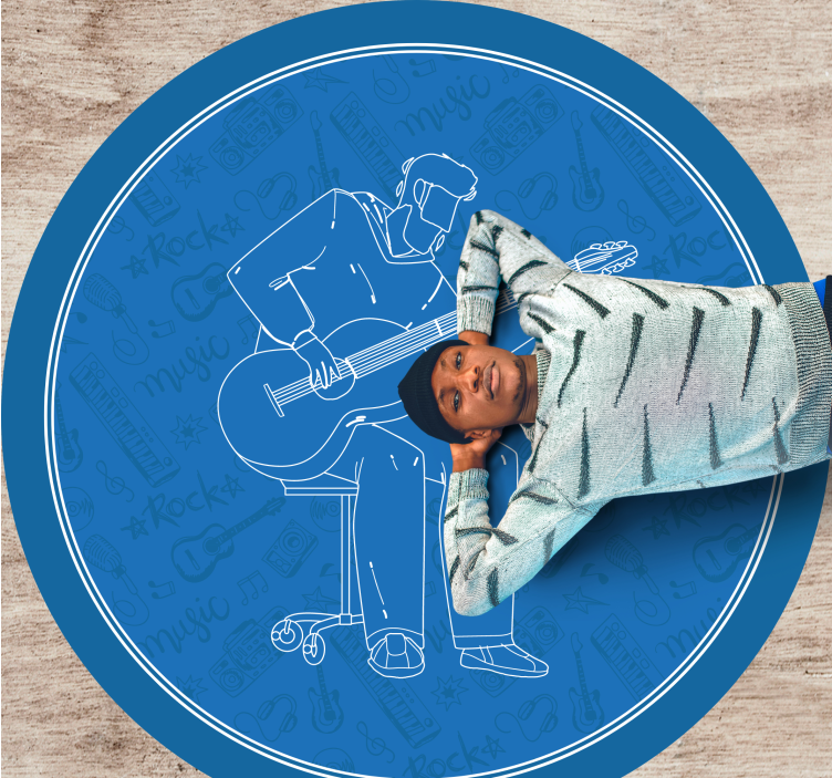 Musical Vibes textured vinyl rug - TenStickers