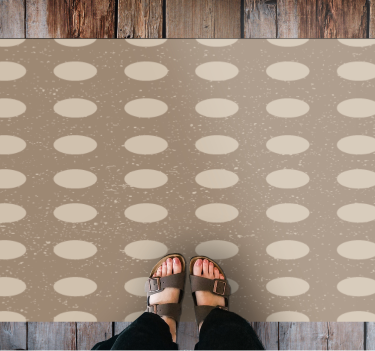Neutral Polka Dot Pattern stripes carpet - TenStickers