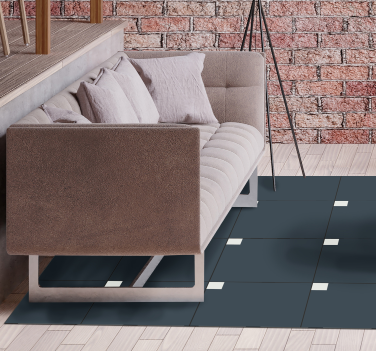 Nordic style modern blue nordic vinyl rug - TenStickers