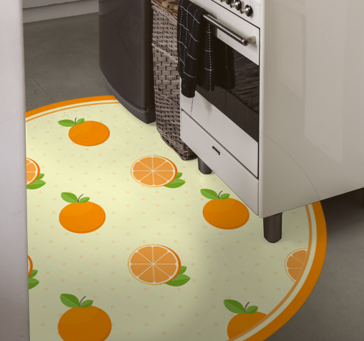 Oranges pattern kitchen floor tiles - TenStickers