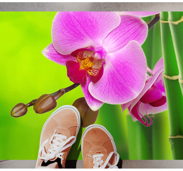 Orchid Blossom Delight flower vinyl rug - TenStickers