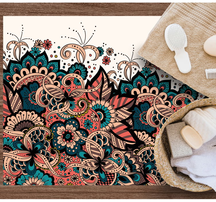 ornament arabic floral style floral rug - TenStickers