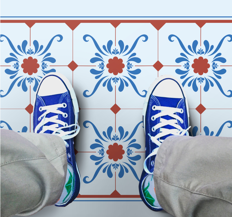 Ornamental Tile floor carpet tiles - TenStickers