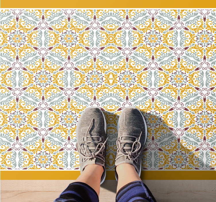 Ornate Mosaic Pattern tile carpet - TenStickers