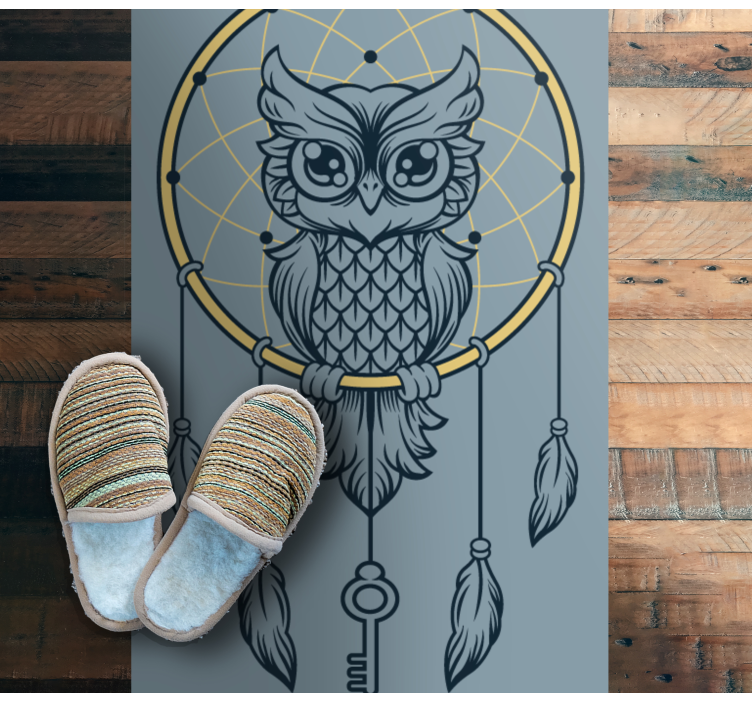 Owl dreamcatcher teenager vinyl rug - TenStickers