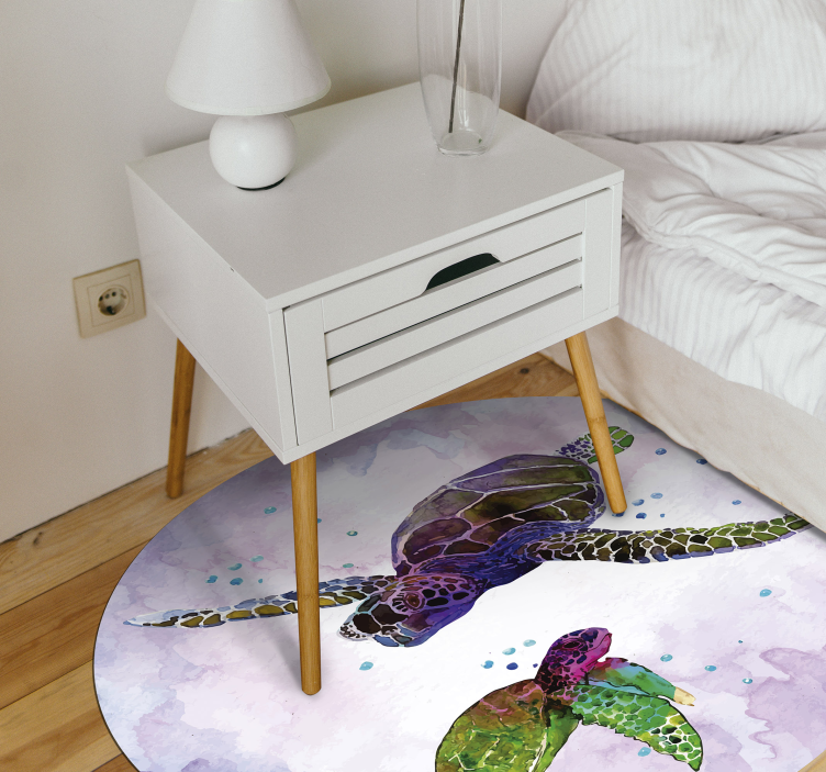 Pain Art Turtles animal vinyl rug - TenStickers