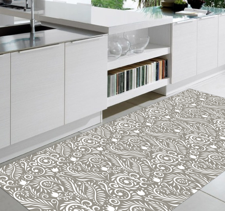 Paisley Elegance flower vinyl rug - TenStickers