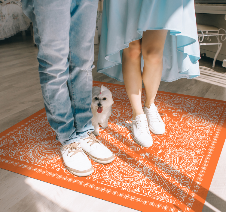 Paisley Tile vinyl living room rug - TenStickers