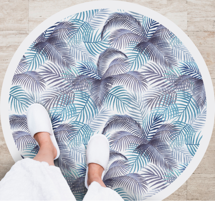 Palm Leaf Pattern flower vinyl rug - TenStickers