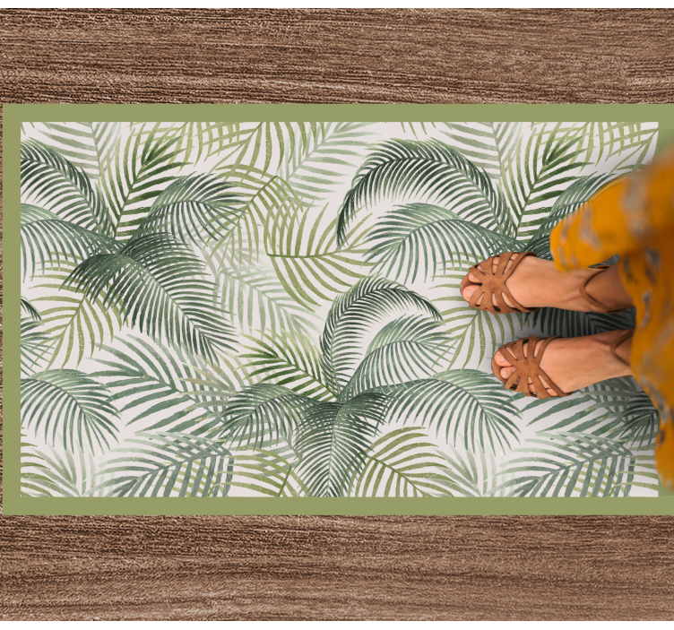 Palm tree leaves nature vinyl rug - TenStickers