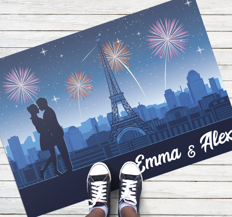 Parisian Romance custom vinyl rug - TenStickers