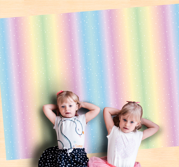 Pastel Rainbow Pattern vinyl rug - TenStickers