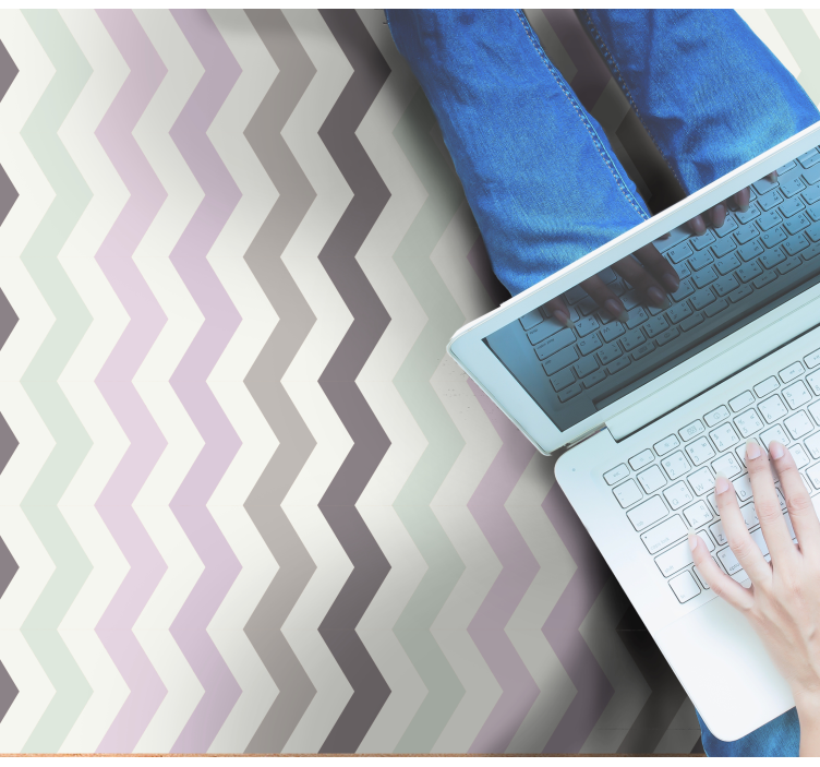 Pastel seamless zigzag design living room rug - TenStickers