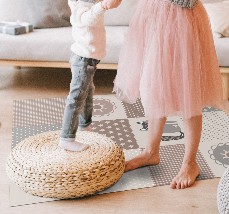 Patchwork Playtime vinyl rug - TenStickers