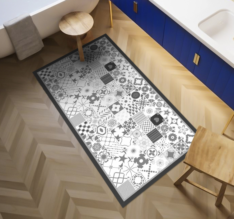 Patchwork Tile Composition floor carpet tiles - TenStickers