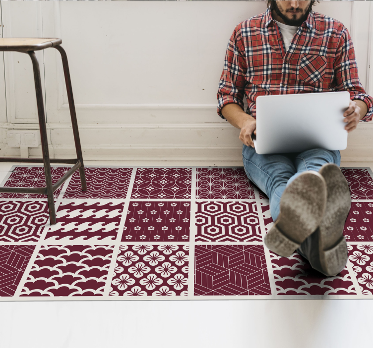 Patterned Tilework mosaic vinyl rug - TenStickers