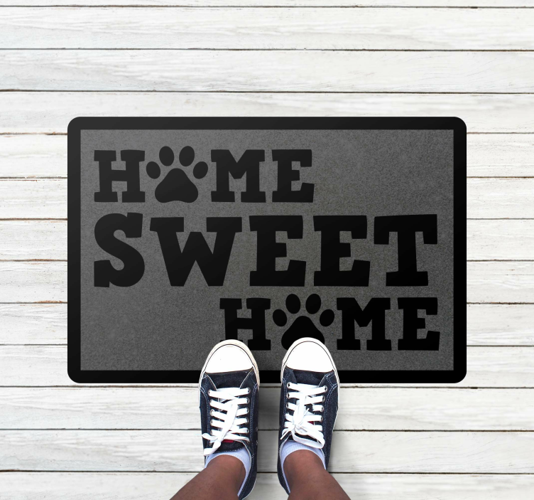 Paw Welcoming Entryway custom vinyl rug - TenStickers