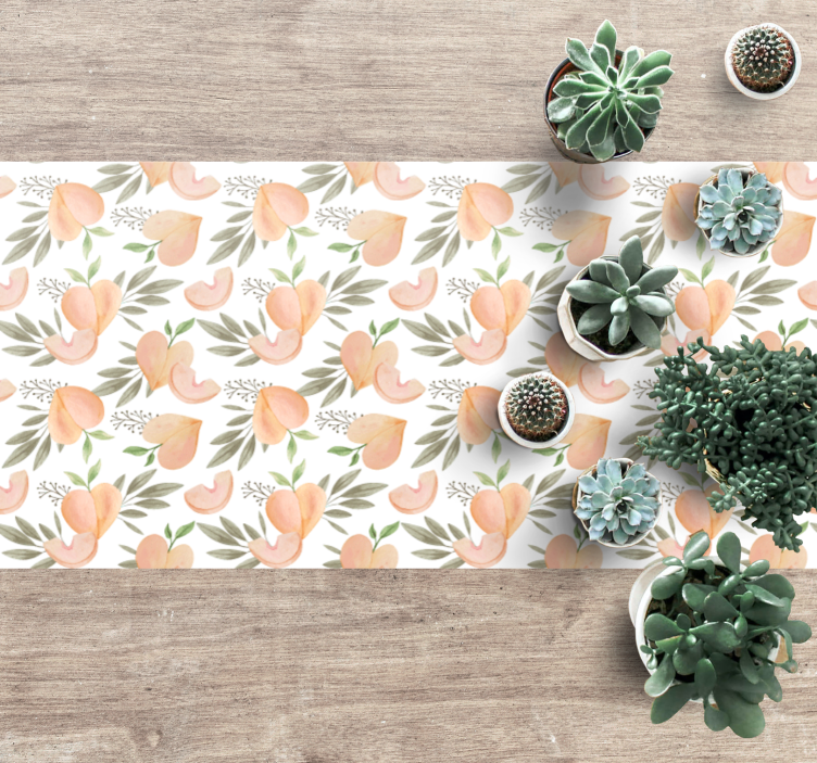 Peach Floral Arrangement kitchen vinyl rug - TenStickers