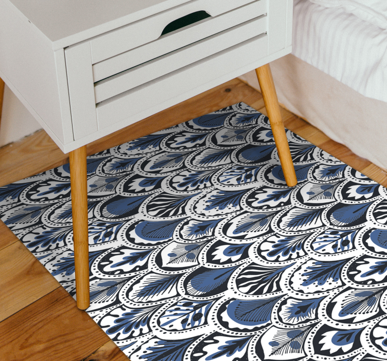 Peacock Tail Pattern tile vinyl rug - TenStickers